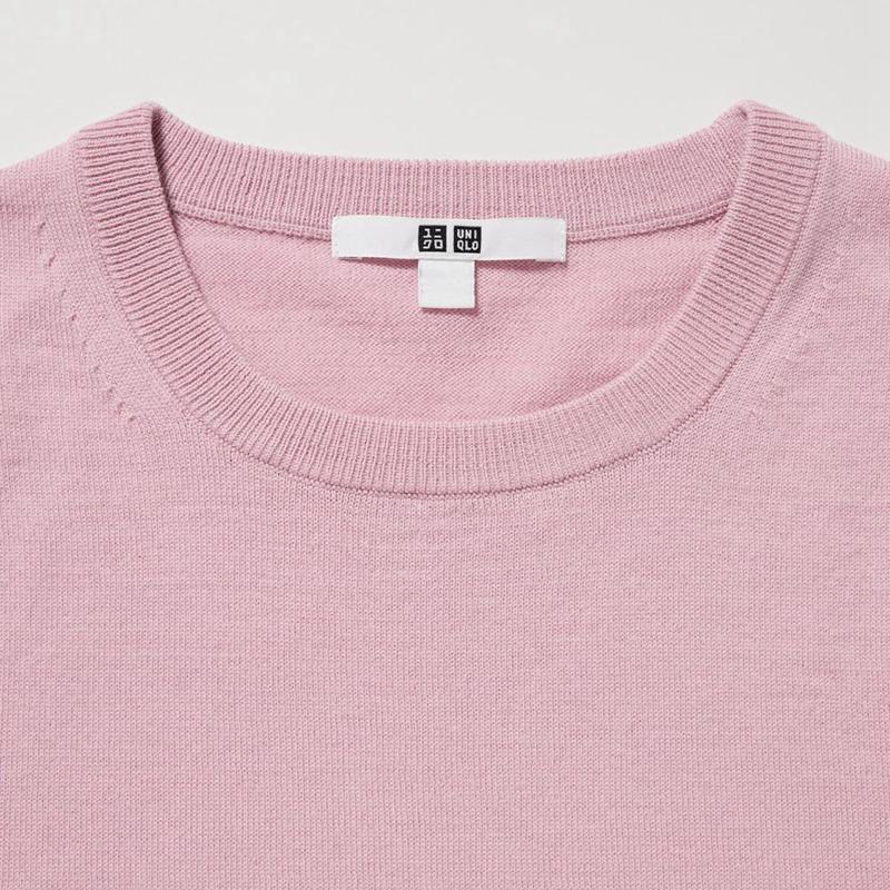 Uniqlo Merino Crew Neck Women Jumper Off White  US |  CXUZ-84179