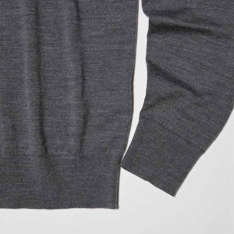 Uniqlo Merino Half-Zip Men Jumper Grey  US |  BPJC-79842