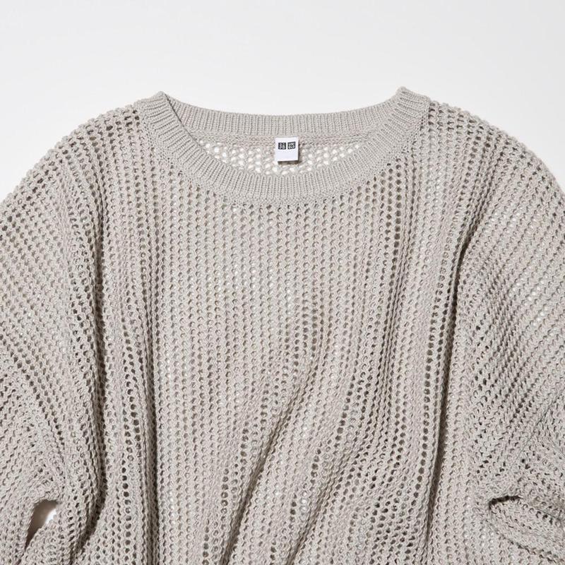 Uniqlo Mesh Crew Neck Women Jumper Black  US |  NCKD-27893