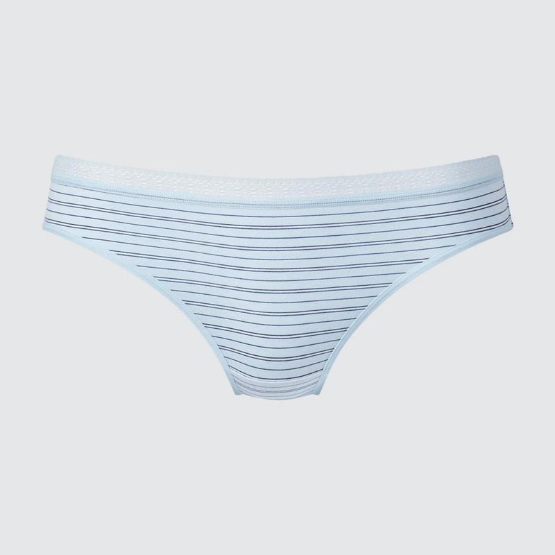 Uniqlo Mid Rise (Stripe) Women Briefs Blue  US |  QBZR-51673