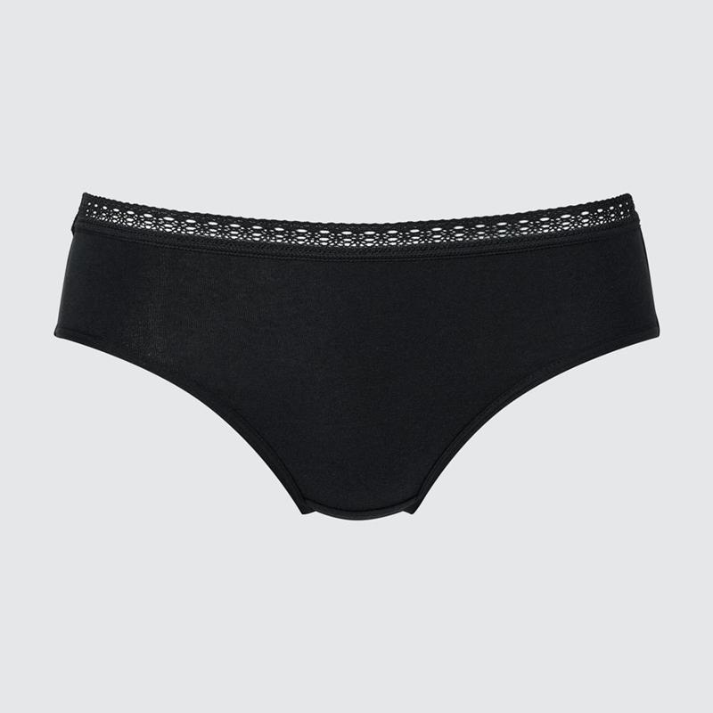 Uniqlo Mid Rise Women Briefs Black  US |  MCSO-47592