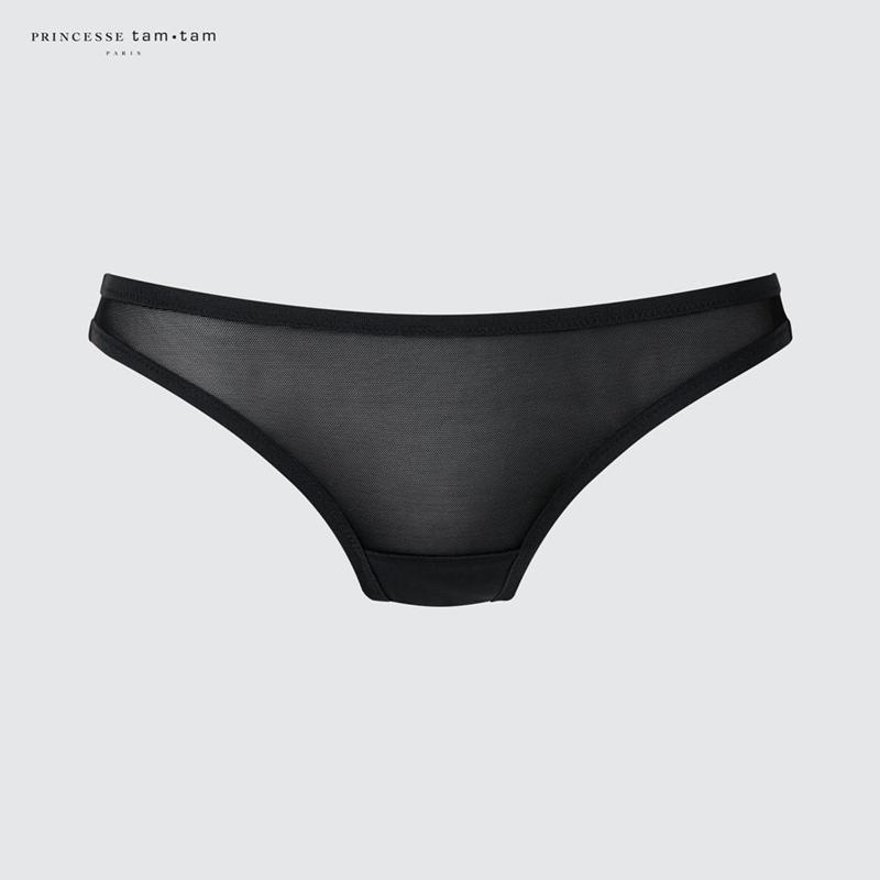 Uniqlo Midi Knickers (Mesh, Print) Women Underwear Black  US |  MIEG-48276