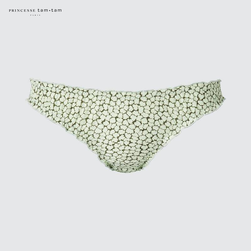 Uniqlo Midi Knickers (Print) Women Underwear Light Green  US |  QXDC-71453