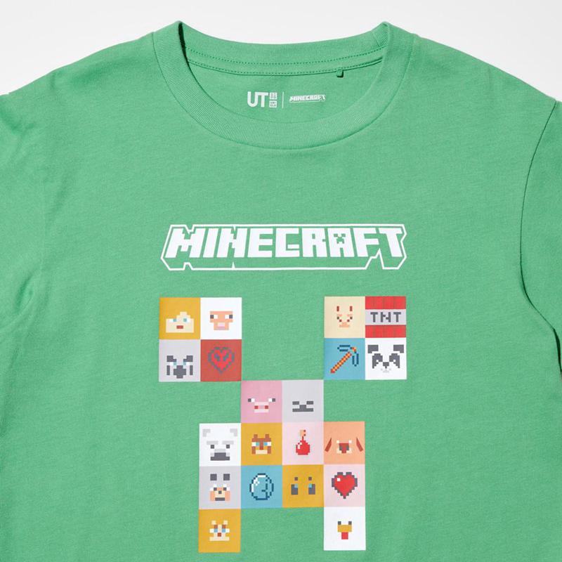 Uniqlo Minecraft UT Graphic Kids' T-Shirt Green  US |  JBHC-76310