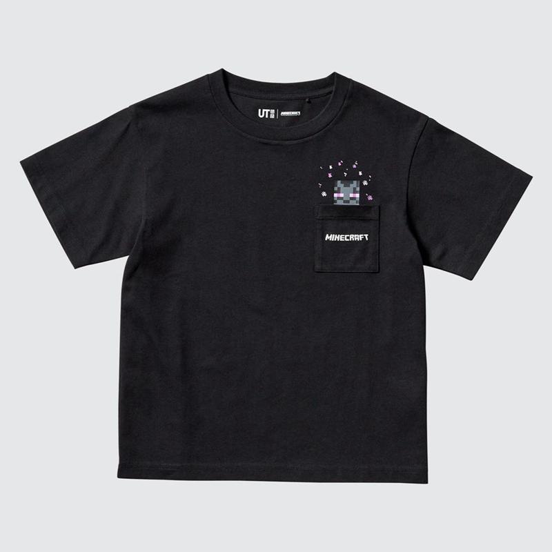 Uniqlo Minecraft UT Graphic Kids' T-Shirt Black  US |  BIKU-02918