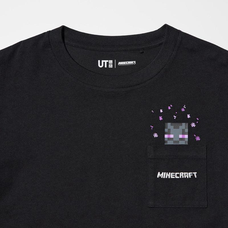 Uniqlo Minecraft UT Graphic Kids' T-Shirt Black  US |  BIKU-02918