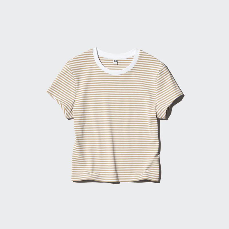 Uniqlo Mini (Stripe) Women T-Shirts Beige  US |  CWLJ-79801