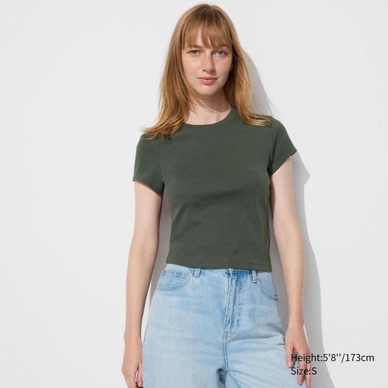 Uniqlo Mini Women T-Shirts Dark Green  US |  XESN-82059