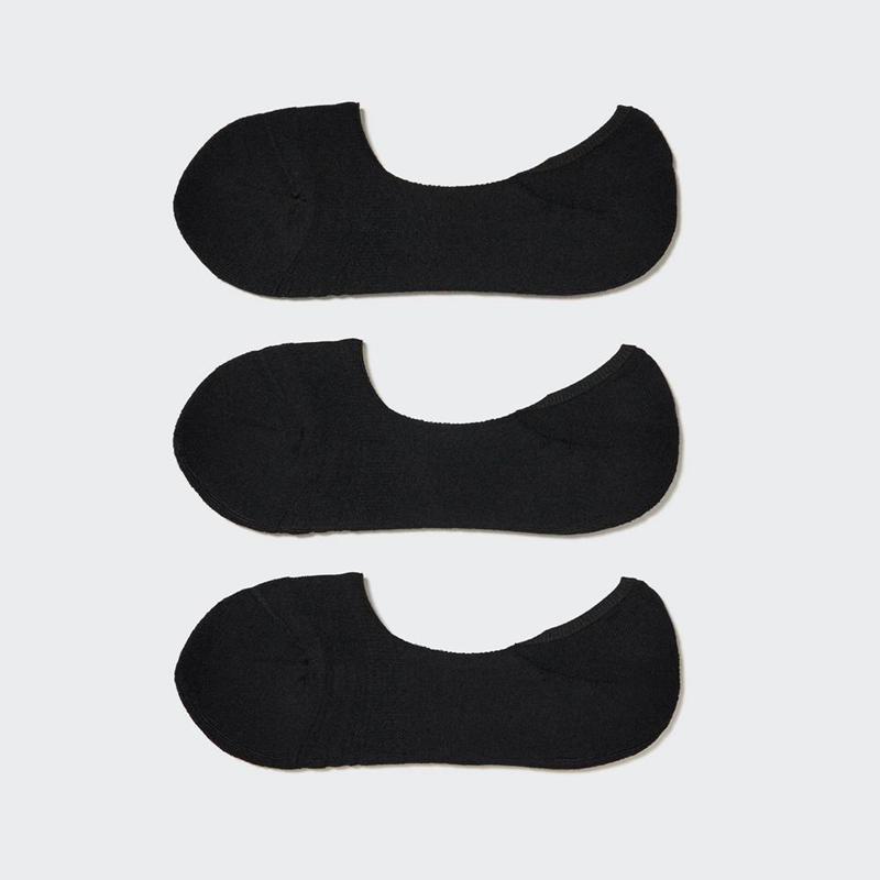 Uniqlo No-Show (Pile, 3 Pairs) Women Socks Tights Black  US |  NPYT-64507