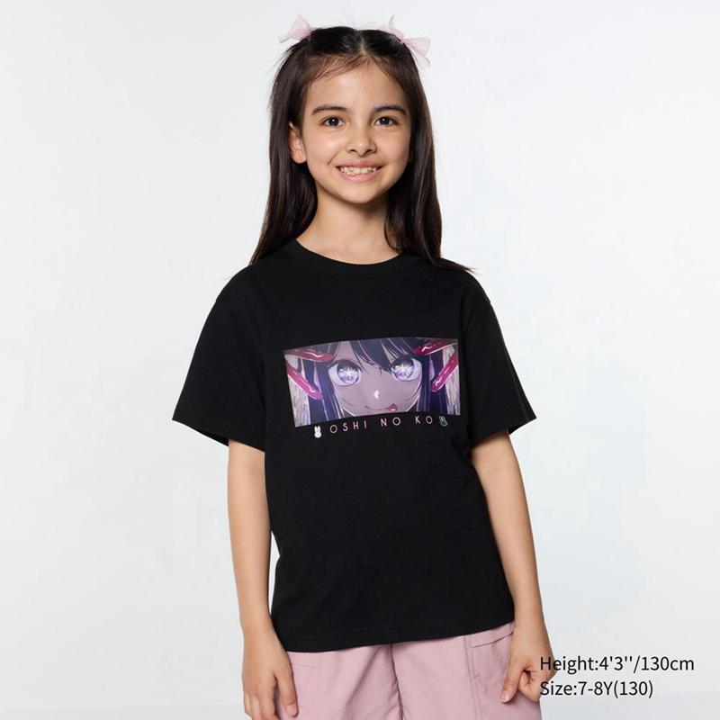 Uniqlo Oshi No Ko UT Graphic Kids' T-Shirt Black  US |  PRBU-76850