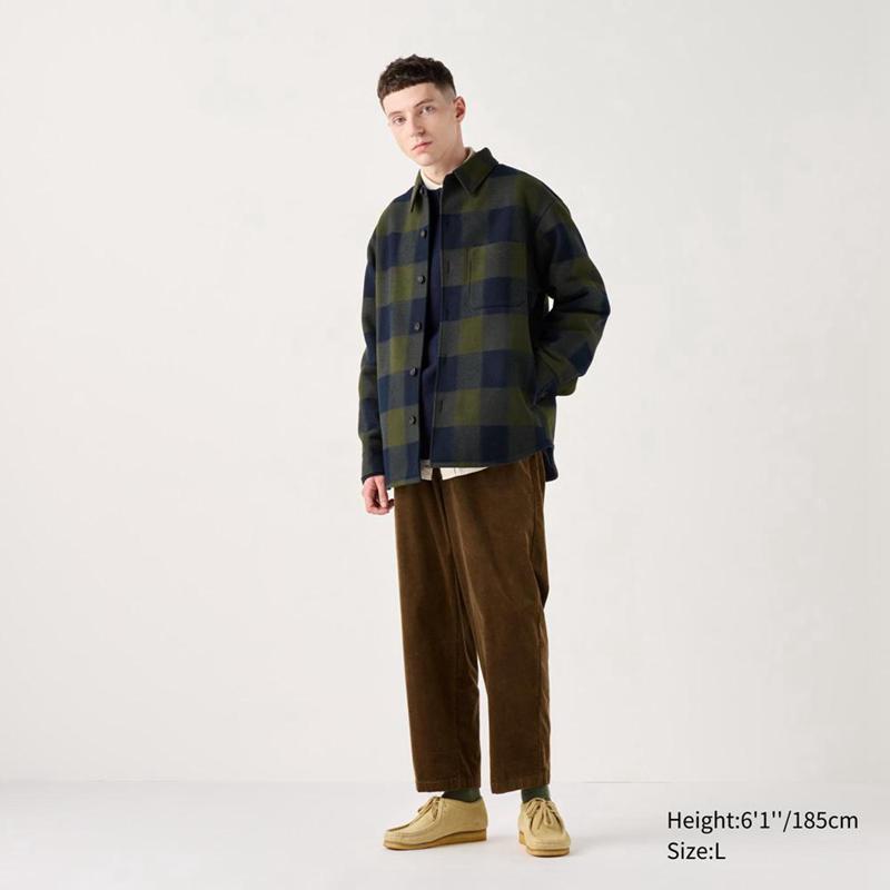 Uniqlo Overshirt Men Jackets Olive  US |  THNG-37289