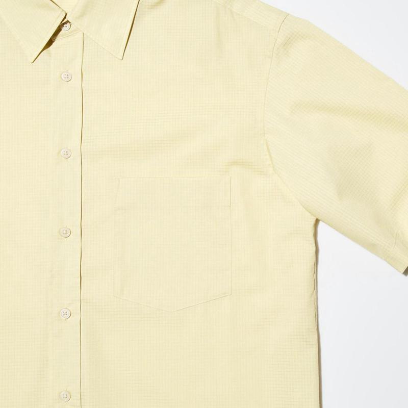 Uniqlo Oversized Half Sleeve Men Shirts Yellow  US |  LHDI-76392