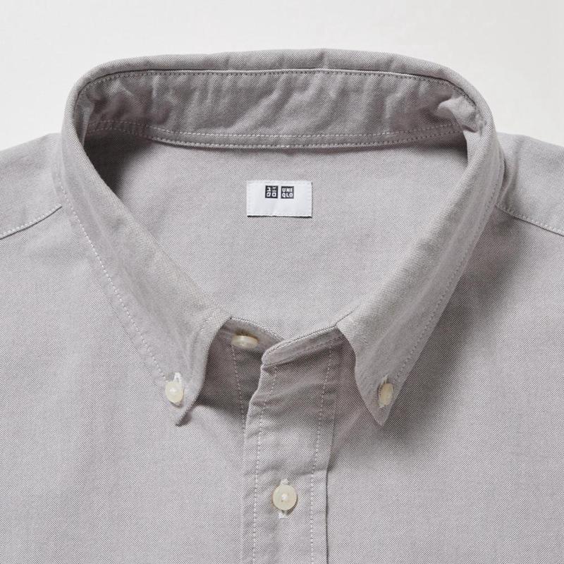 Uniqlo Oxford Men Shirts Grey  US |  DNRY-62539