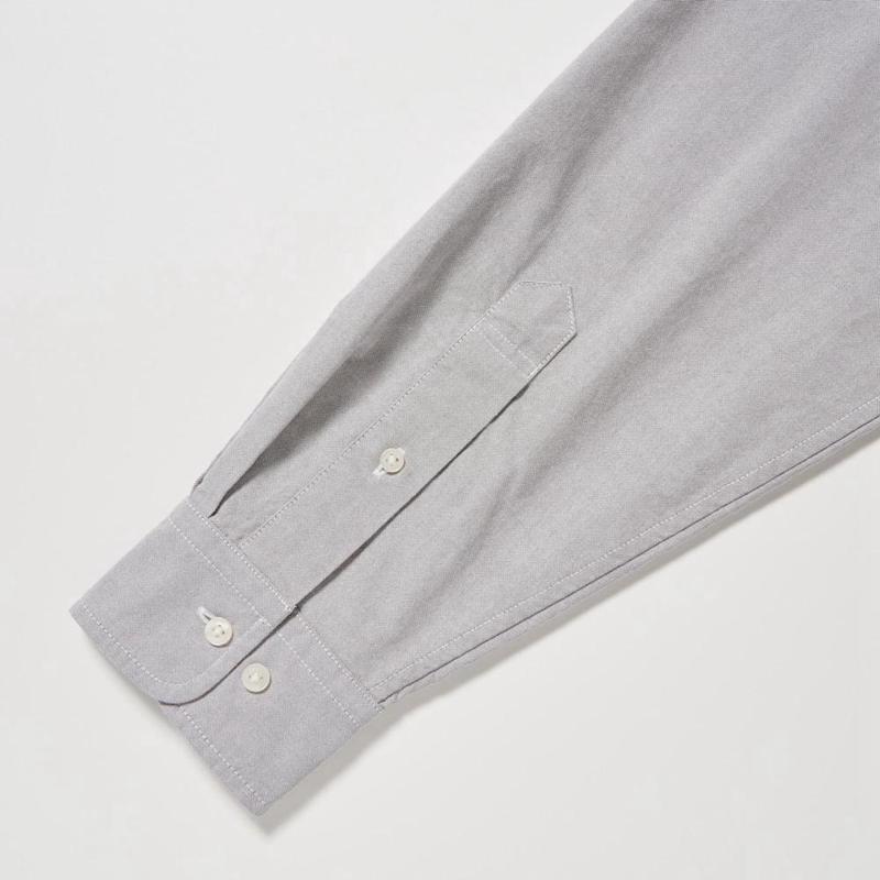 Uniqlo Oxford Men Shirts Grey  US |  DNRY-62539