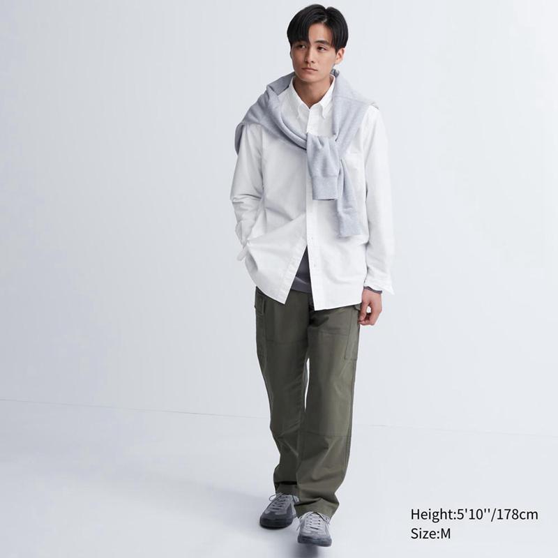 Uniqlo Oxford (Regular Fit) Men Shirts Grey  US |  FUZW-02168