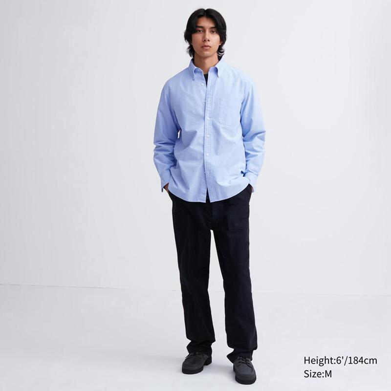 Uniqlo Oxford (Regular Fit) Men Shirts Grey  US |  FUZW-02168