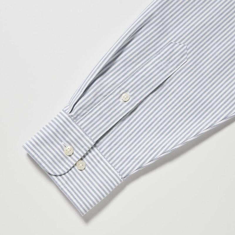 Uniqlo Oxford (Stripe) Men Shirts Blue  US |  UKNH-40526