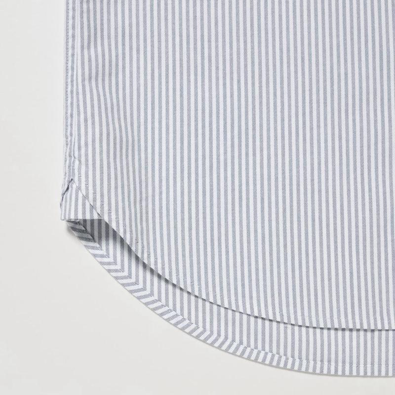 Uniqlo Oxford (Stripe) Men Shirts Blue  US |  UKNH-40526