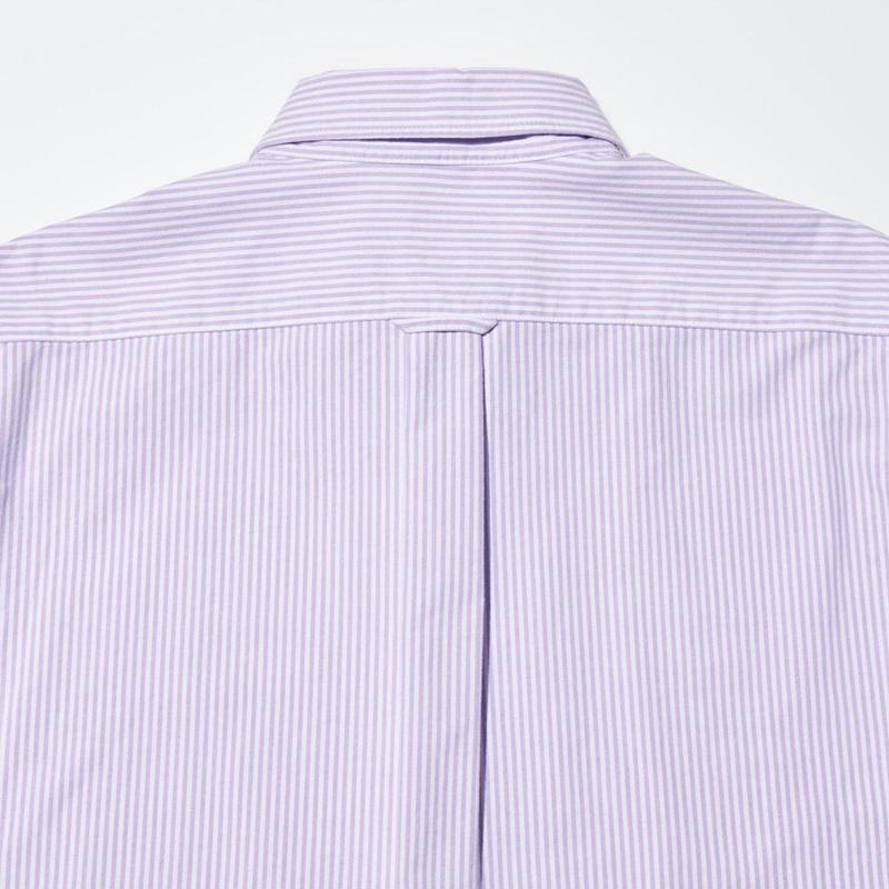 Uniqlo Oxford (Stripe, Slim Fit) Men Shirts Grey  US |  ZKCF-70452