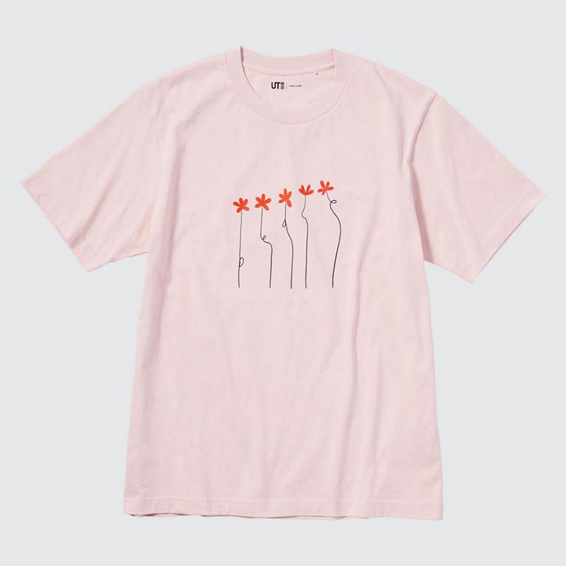 Uniqlo PEACE FOR ALL Graphic (Hana Tajima) Men T-Shirt Pink  US |  HFZR-98407