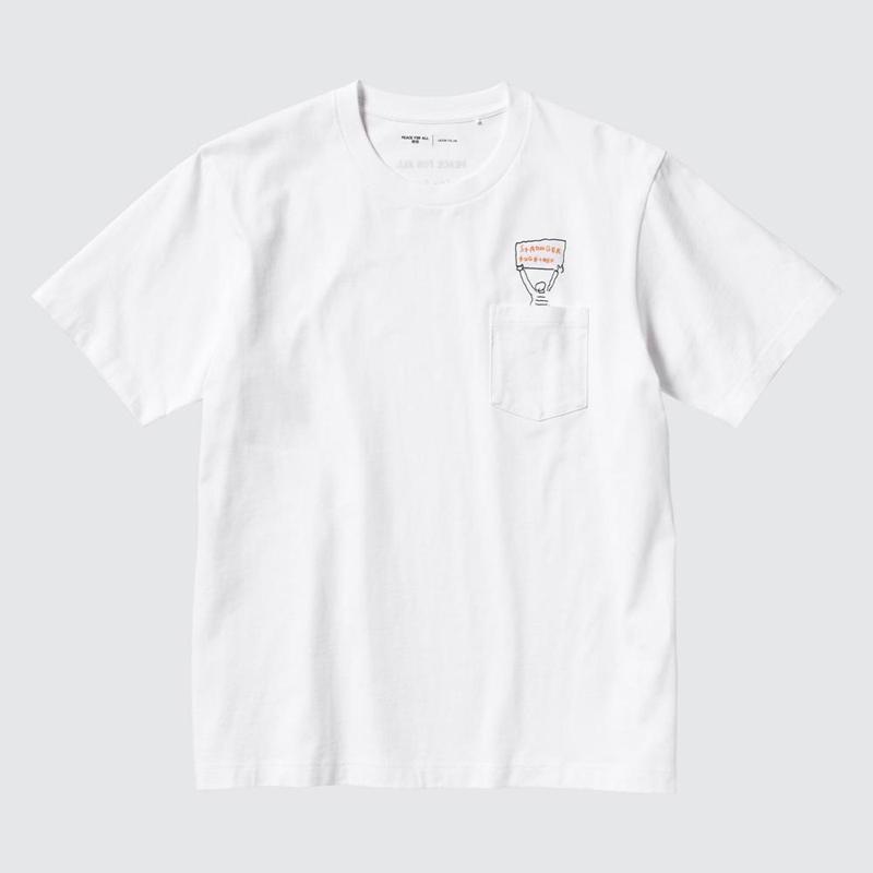 Uniqlo PEACE FOR ALL Graphic (Jason Polan) Women T-Shirts White  US |  HTSU-72635