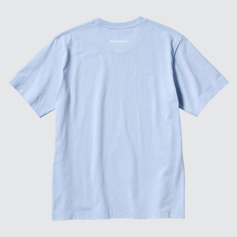 Uniqlo PEACE FOR ALL Graphic (Khaled Hosseini) Women T-Shirts Light Blue  US |  UHER-28510