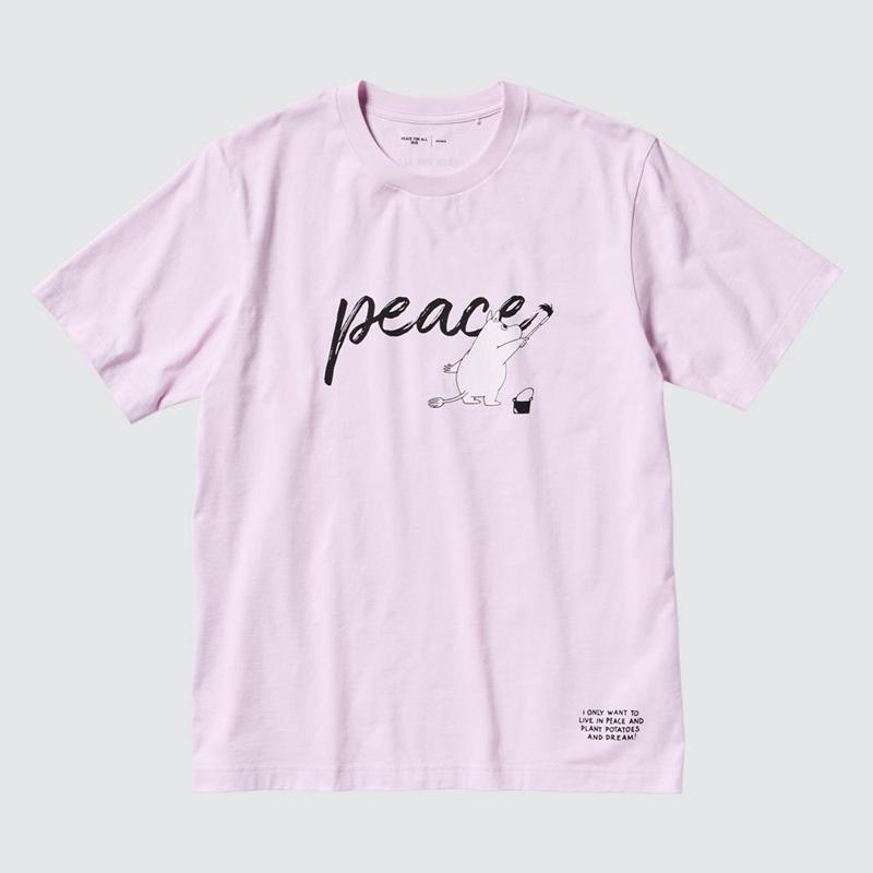 Uniqlo PEACE FOR ALL Graphic (Moomin) Women T-Shirts Pink  US |  OCPS-92547