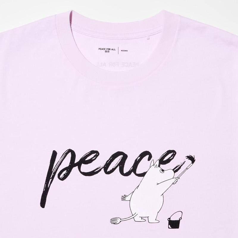 Uniqlo PEACE FOR ALL Graphic (Moomin) Women T-Shirts Pink  US |  OCPS-92547