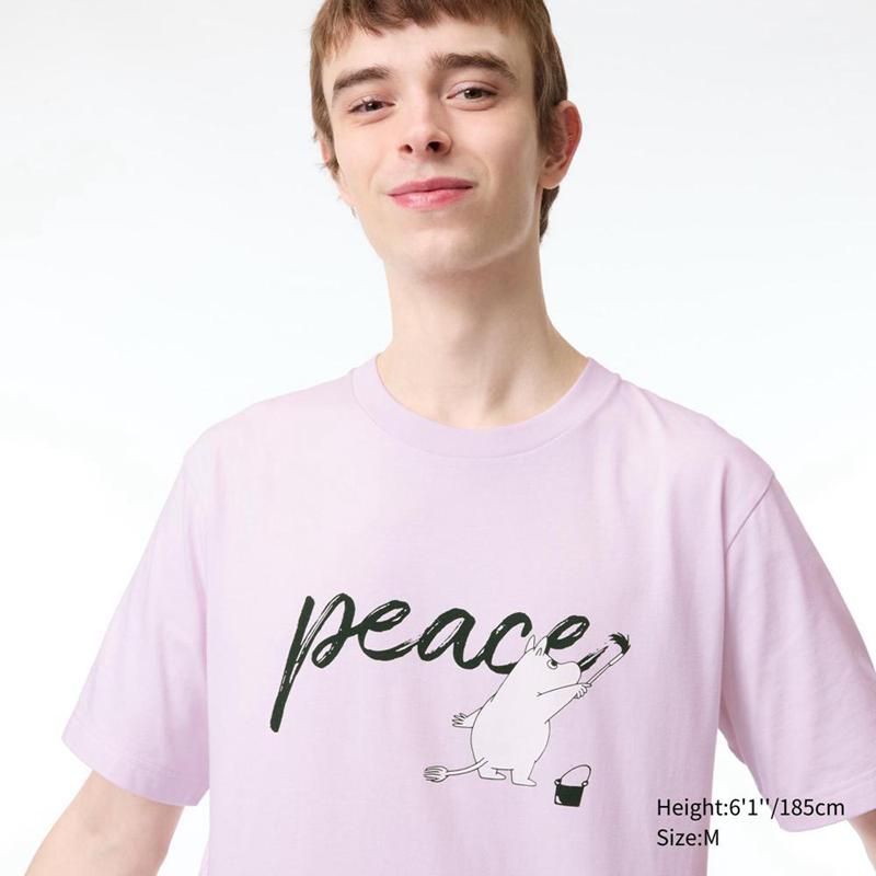 Uniqlo PEACE FOR ALL Graphic (Moomin) Women T-Shirts Pink  US |  OCPS-92547