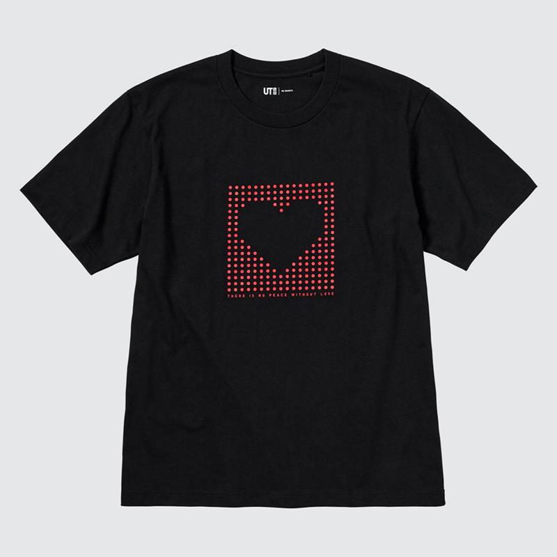 Uniqlo PEACE FOR ALL Graphic (Rei Inamoto) Men T-Shirt Black  US |  UGVE-17526