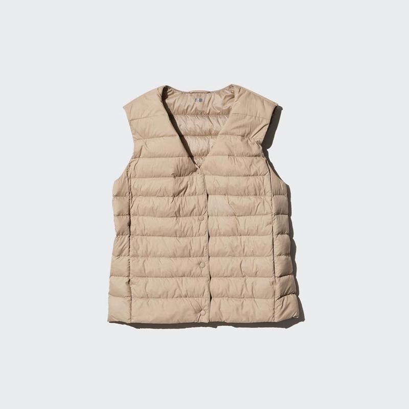 Uniqlo PUFFERTECH Compact Women Vest Beige  US |  LQZR-59471