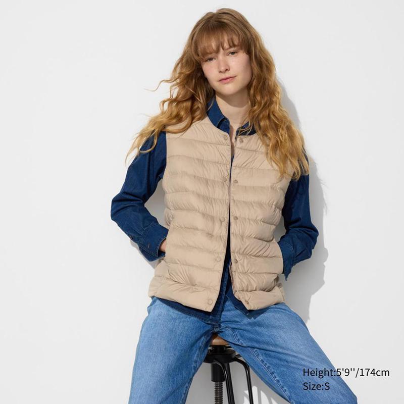 Uniqlo PUFFERTECH Compact Women Vest Beige  US |  LQZR-59471