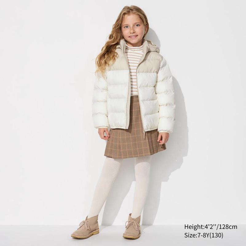 Uniqlo PUFFERTECH Washable (Colour Block) Kids' Parka Off White  US |  YPCV-82439