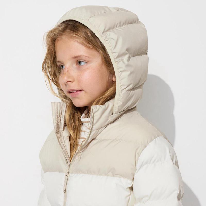 Uniqlo PUFFERTECH Washable (Colour Block) Kids' Parka Off White  US |  YPCV-82439