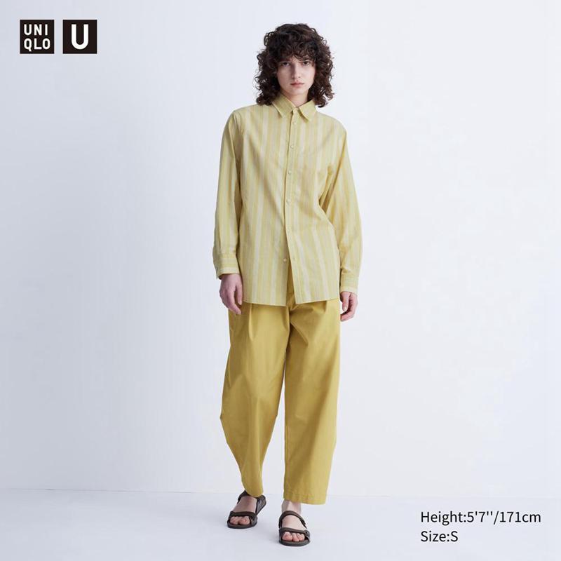 Uniqlo Parachute Cropped (Long) Women Trousers Yellow  US |  ISVZ-72145