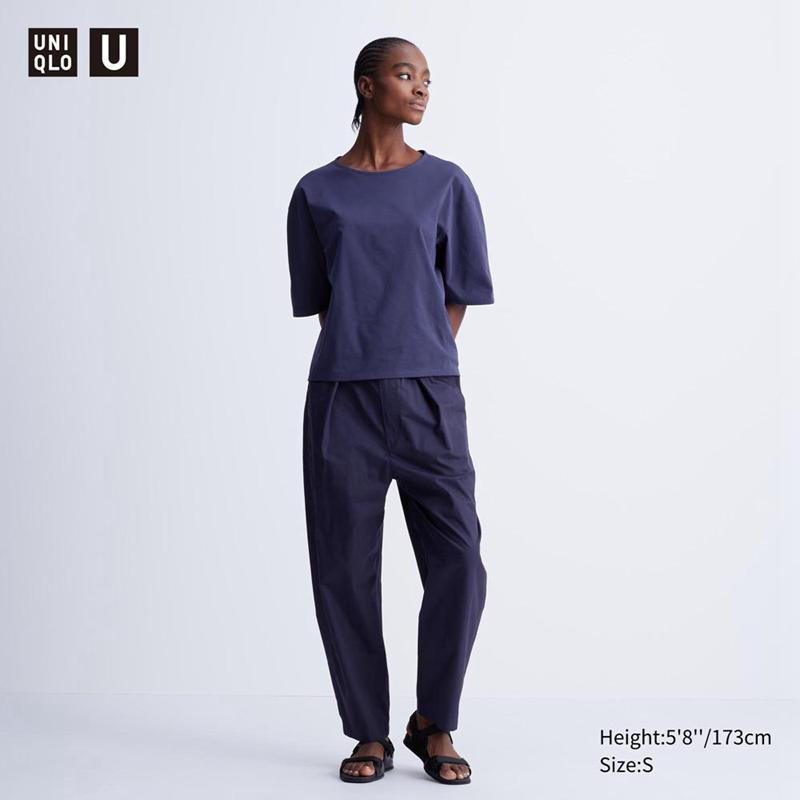 Uniqlo Parachute Cropped (Long) Women Trousers Blue  US |  PFHG-85127