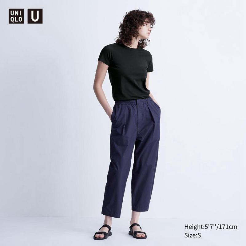 Uniqlo Parachute Cropped Women Trousers Blue  US |  JKPC-86742