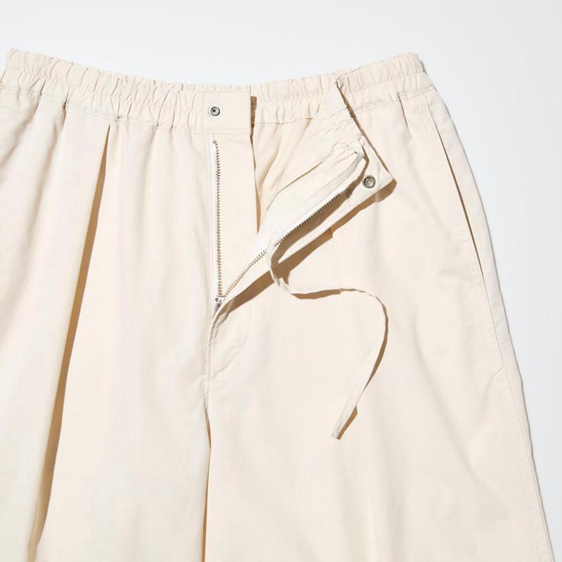 Uniqlo Parachute Cropped Women Trousers Natural  US |  COTQ-67843