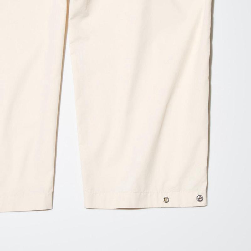 Uniqlo Parachute Cropped Women Trousers Natural  US |  COTQ-67843