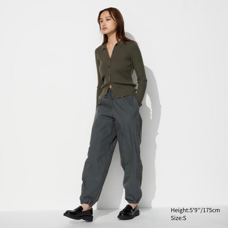 Uniqlo Parachute (Long) Women Trousers Dark Green  US |  AWKU-26874