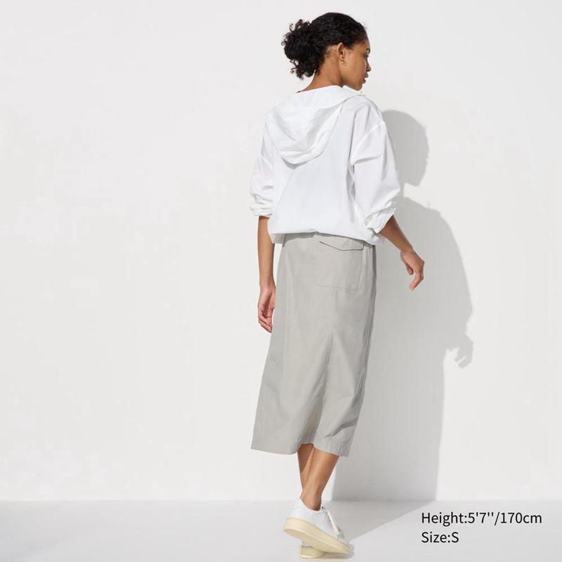 Uniqlo Parachute Women Skirts Light Grey  US |  JQEN-67310