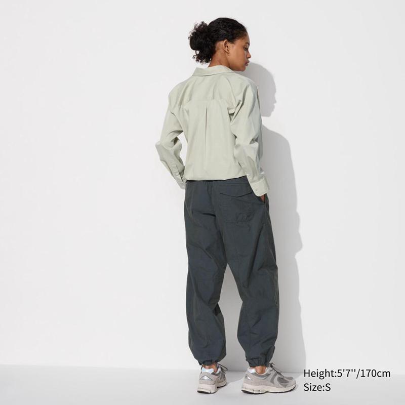 Uniqlo Parachute Women Trousers Natural  US |  BZDC-06327