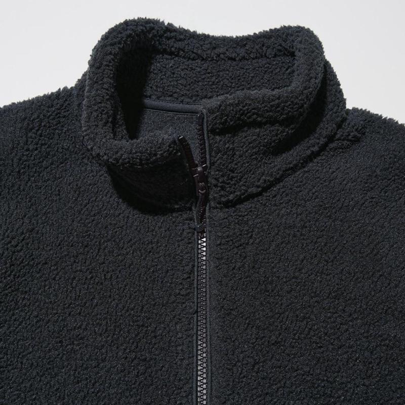 Uniqlo Pile Lined Fleece Full-Zip Men Jackets Black  US |  BRCD-37906