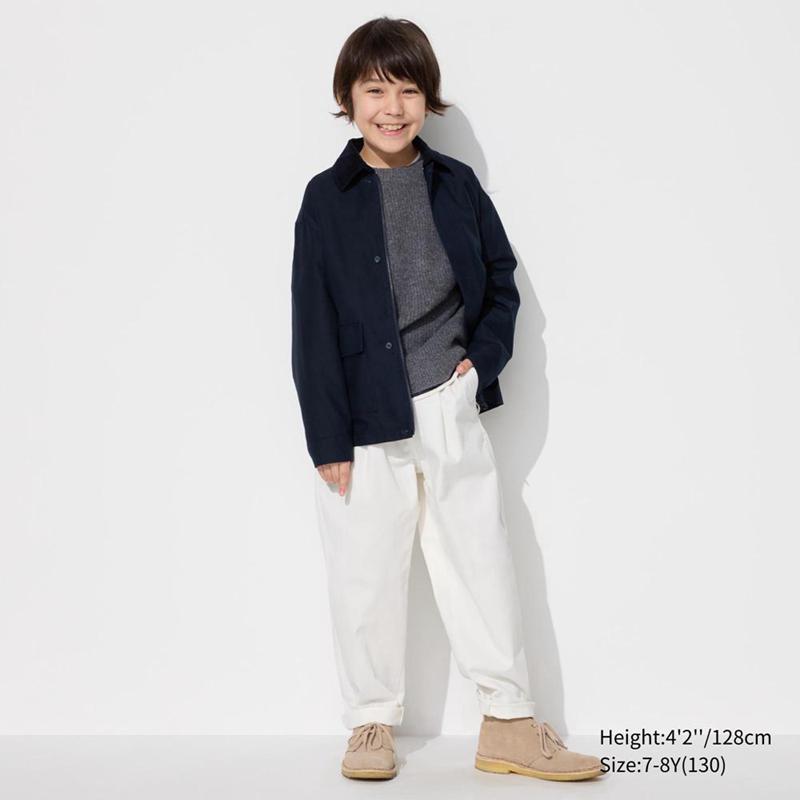 Uniqlo Pleated Wide Kids' Trousers Beige  US |  LATM-89354