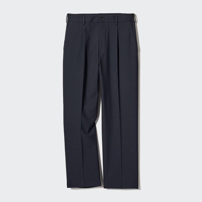 Uniqlo Pleated Wide (Long) Men Trousers Black  US |  MZBV-50489