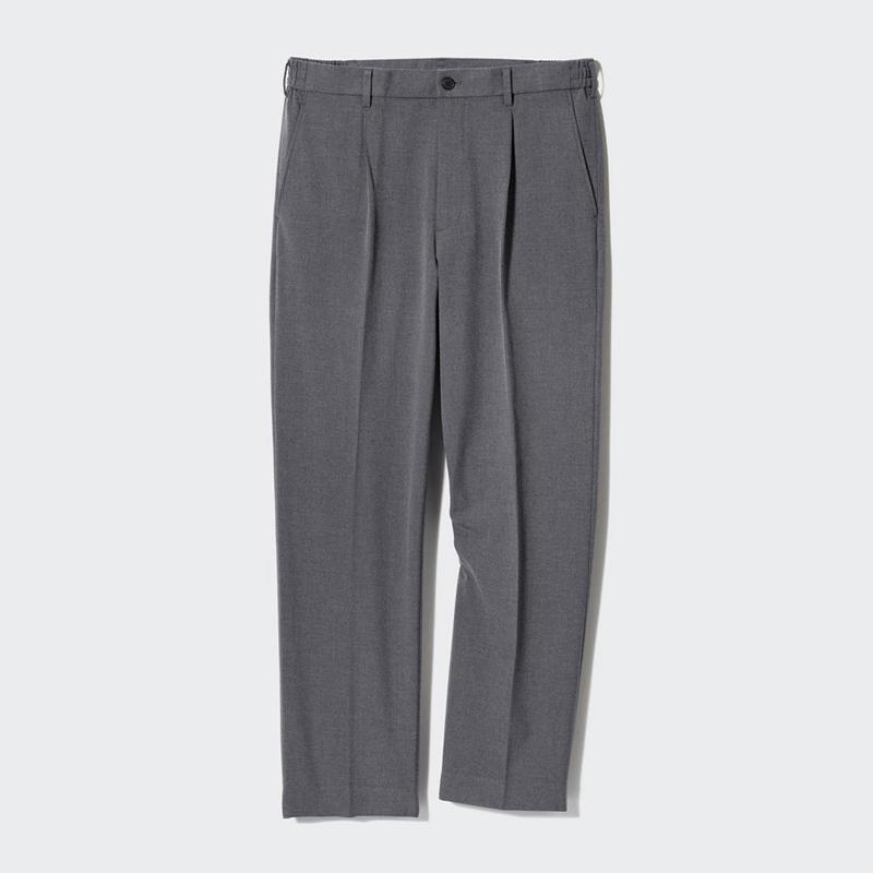 Uniqlo Pleated Wide Men Trousers Black  US |  YABX-64308