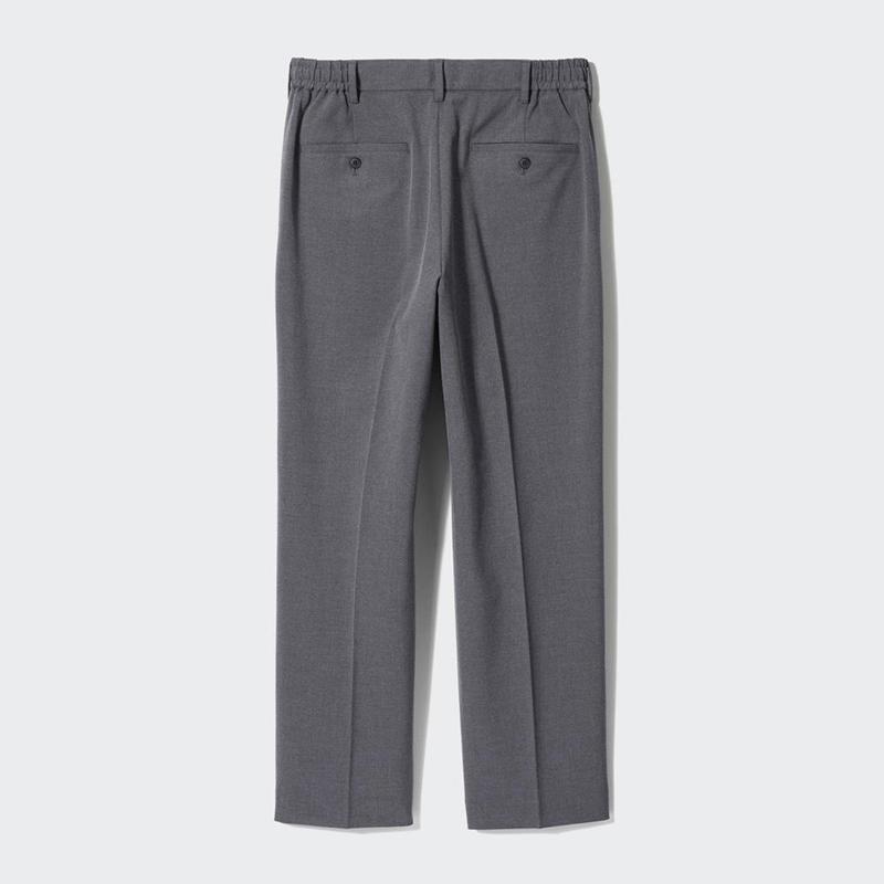 Uniqlo Pleated Wide Men Trousers Grey  US |  LOER-90534