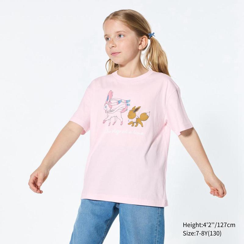 Uniqlo Pokémon Sketch UT Graphic Kids' T-Shirt Pink  US |  KYXW-84609