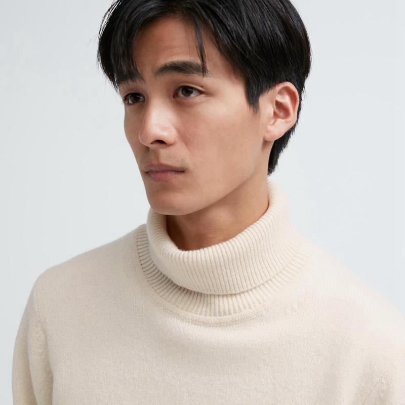 Uniqlo Premium Lambswool Men Jumper Black  US |  GQOE-15938