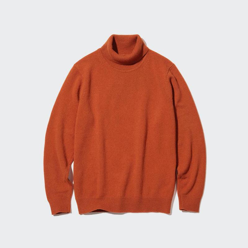 Uniqlo Premium Lambswool Men Jumper Orange  US |  HLDV-80594